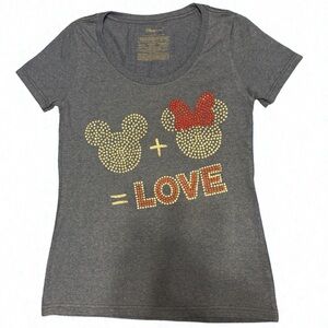 Disney Store Blue Tee with Mickey and Minnie Design